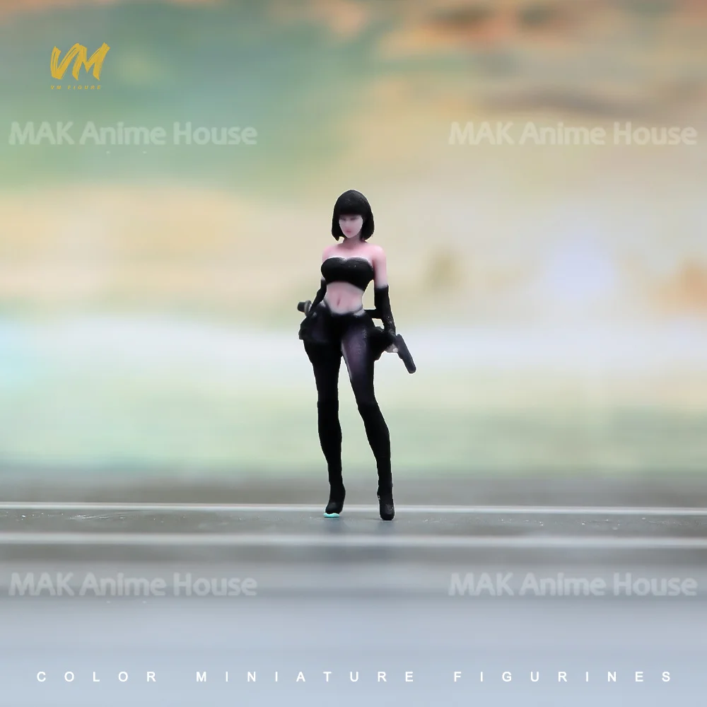 1/64 Giapponese JK Studente Ragazza Sexy Regina Femminile Assassino 3D Stampa Puntelli Figure Modello Realistico Scena Creativo Auto Bambole Giocattoli