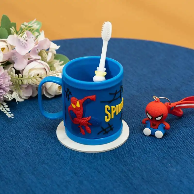 

Marvel Spider-Man Anime Cartoon Two-dimensional Boy Wash Cup Personality Handsome Children's Anti-fall Tooth Tank Water Cup