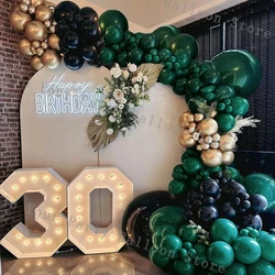 Dark Green Balloon Garland Arch Kit Wedding Birthday Party Decor Black Golden Latex Balloon Anniversary Graduation Prom Decor