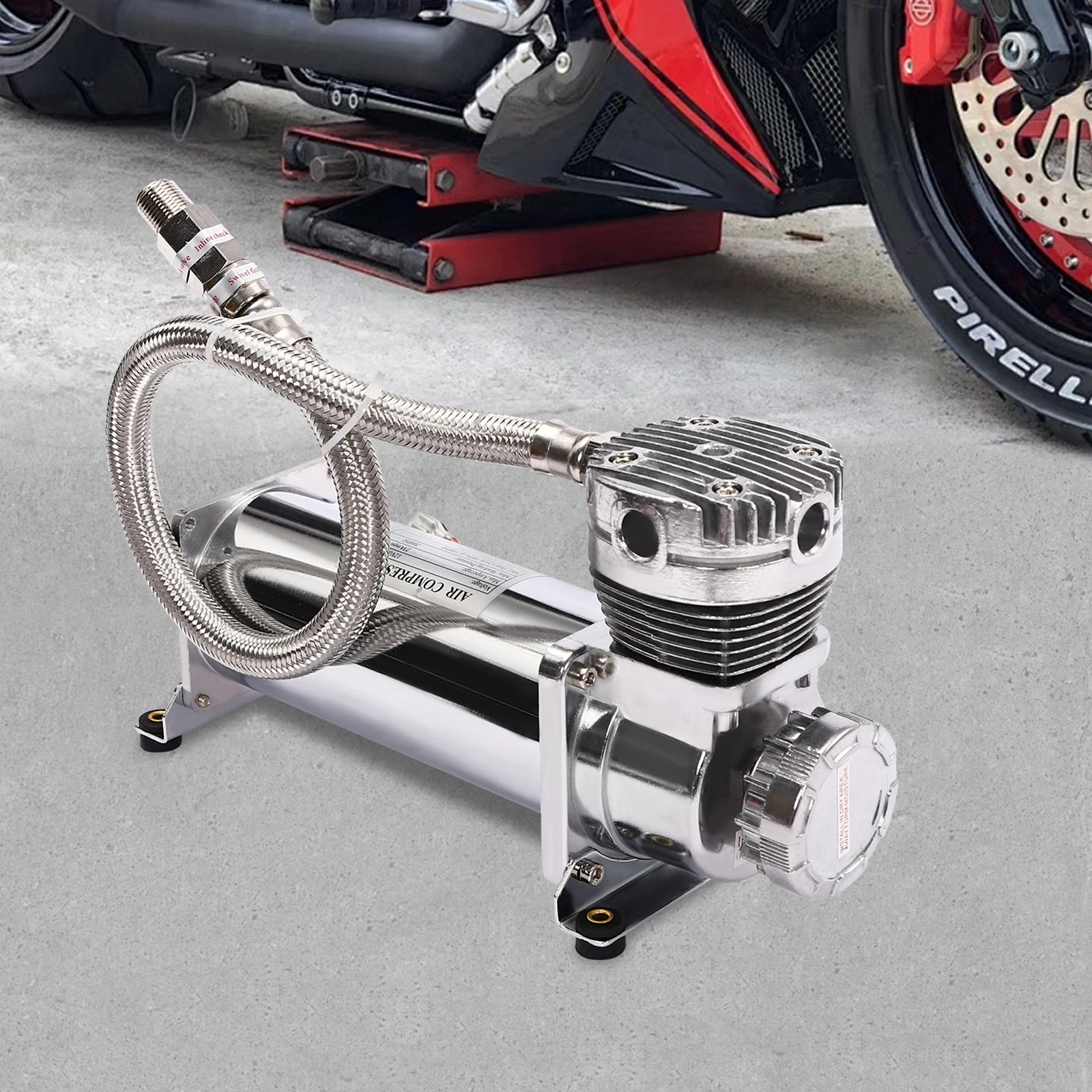 

12V Portable Air Compressor Suspension Air Pump 200 PSI Intelligent Control Less Noise for Inflating Tire Cars Motorbike