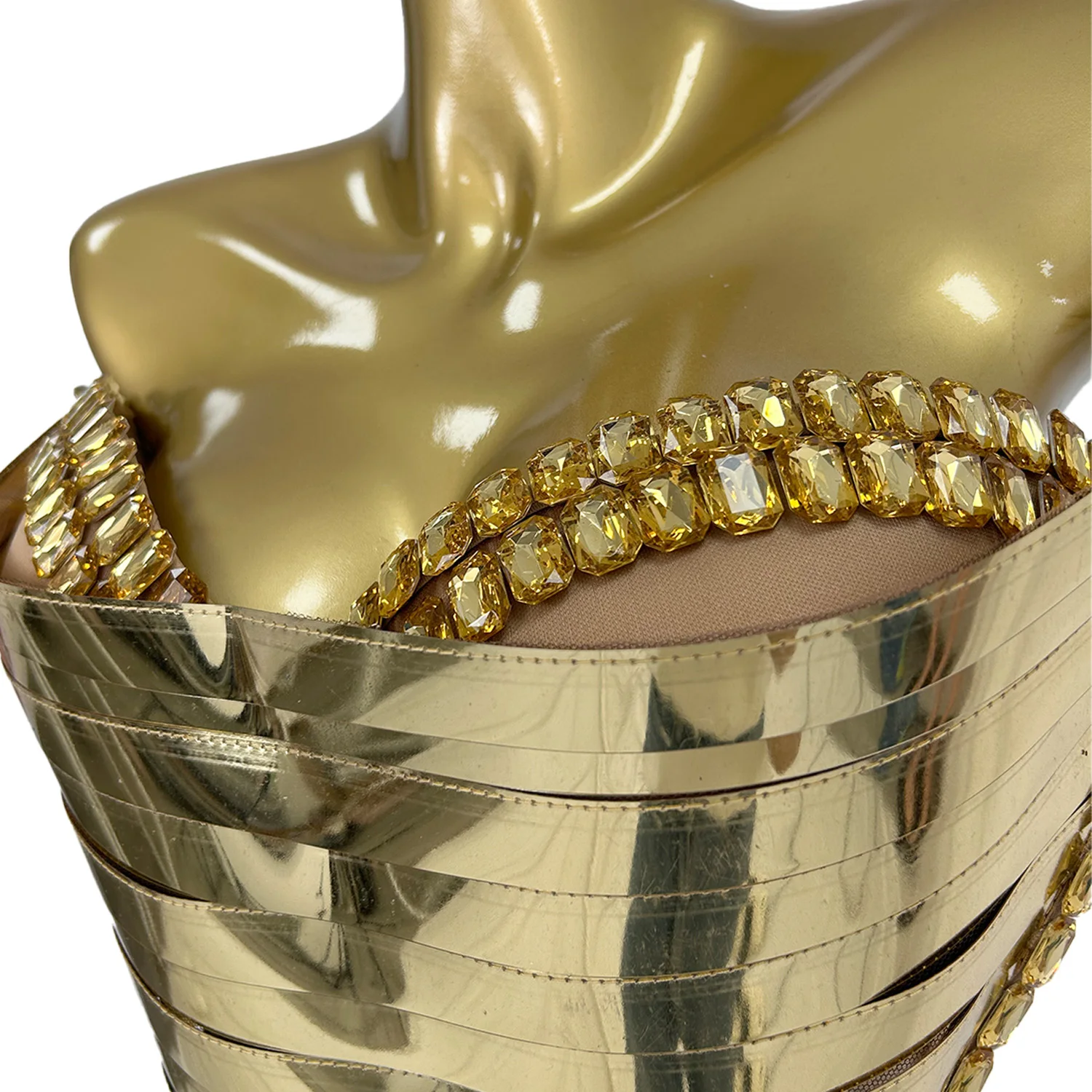 

Gold Evening Prom Gowns Birthday Celebrate Dresses Women Photo Shoot Wear Stage Costume Sexy Sparkly Sequin Long Dress Dianti