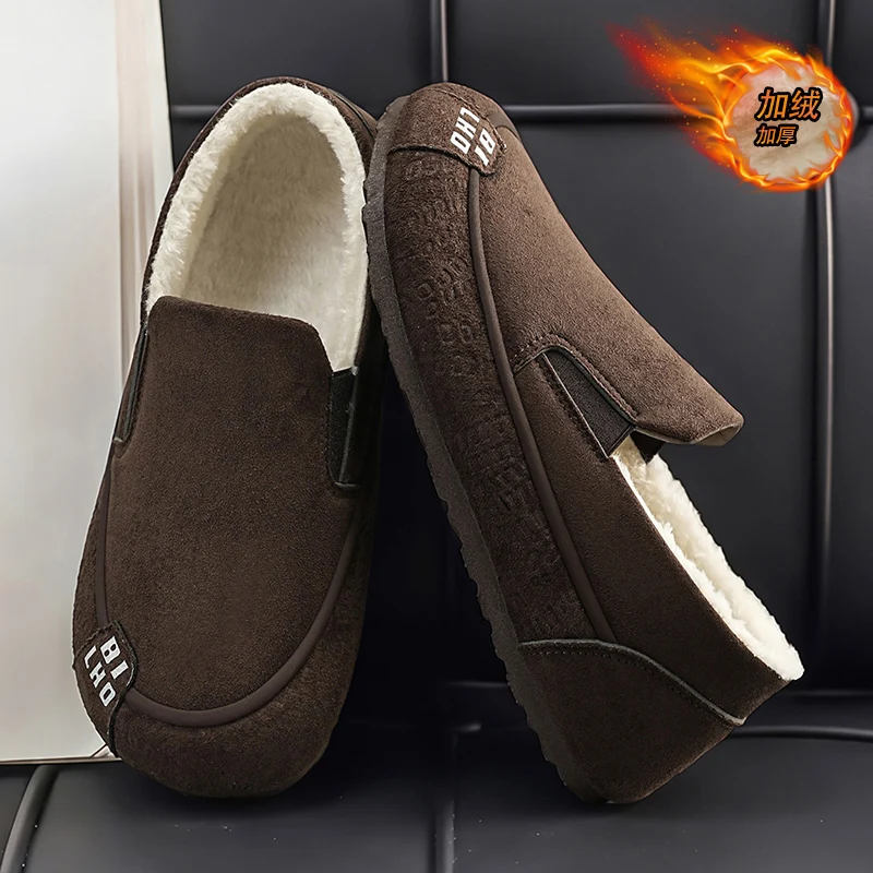 Men's and women's plush cotton shoes plus size winter new style Boken shoes comfortable non slip outdoor warm casual snow shoes