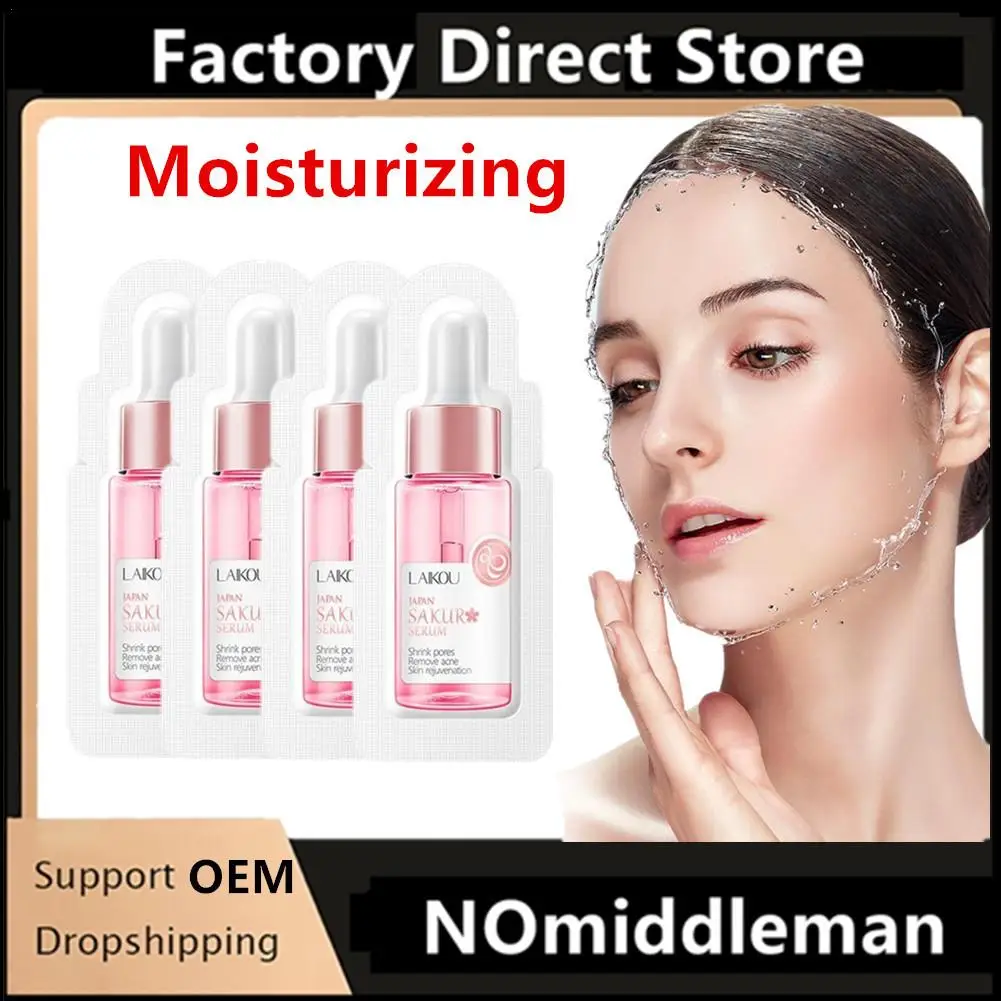 

4Pcs Moisturizing Sakura Face Seurm Essence Hyaluronic Acid Moisturizing Skin Nourishing Serum Skin Care 1ml Travel Size Hot