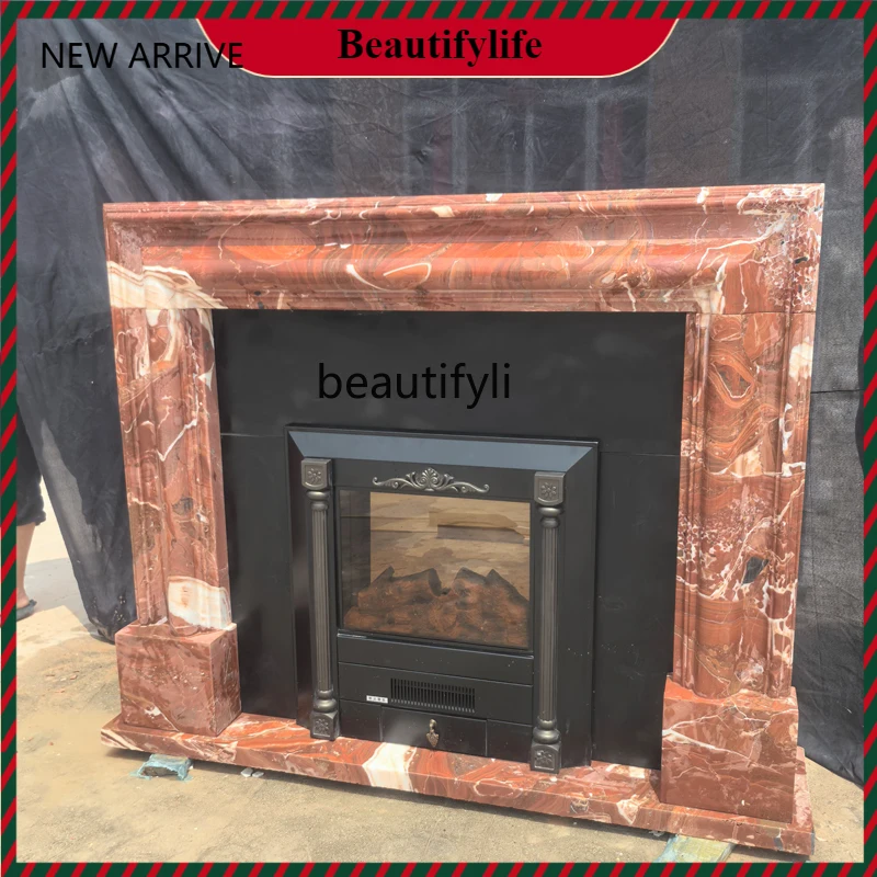 

KK32 Natural marble fireplace French simple decorative cabinet, stone carving large white stone fireplace sculpture