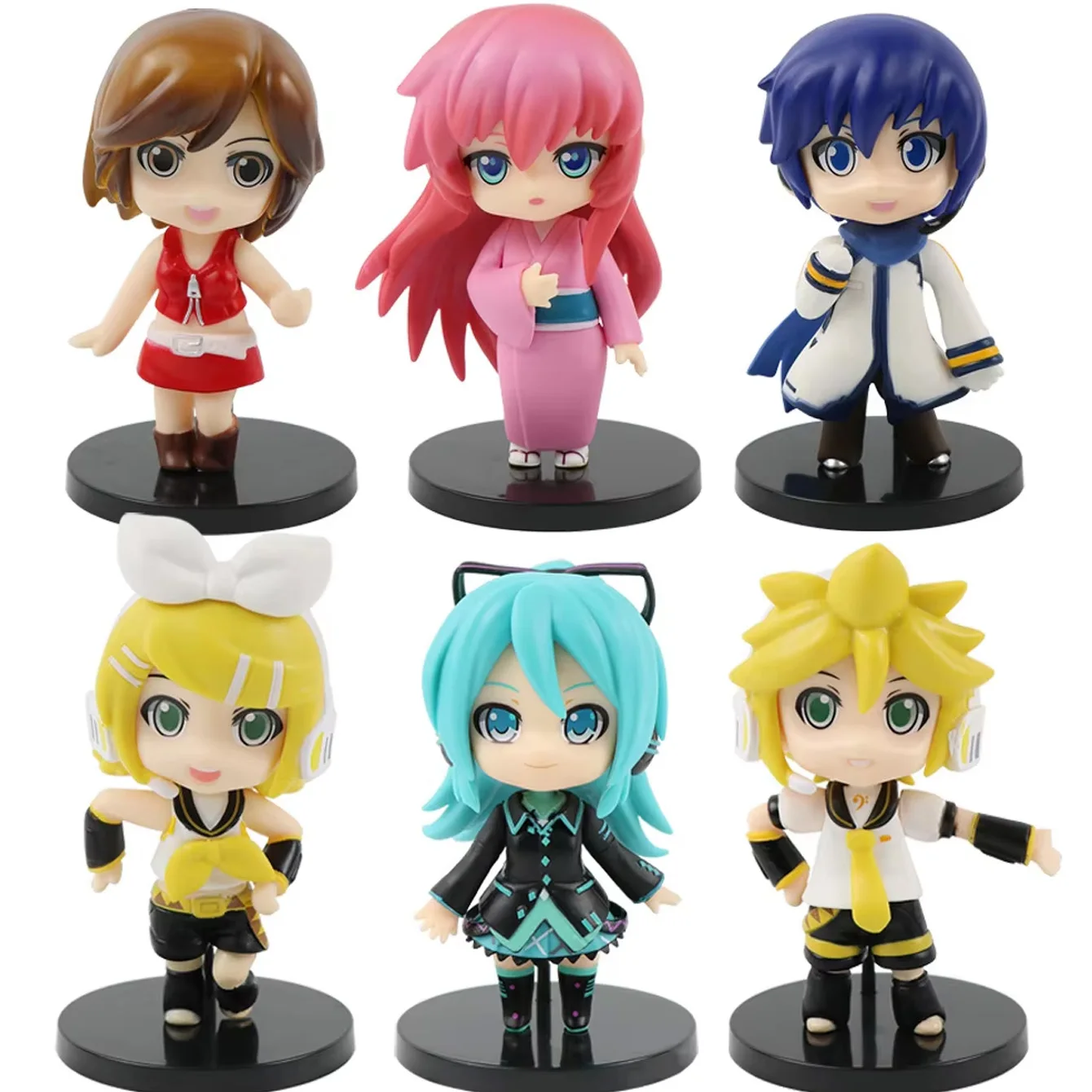 ボーカロイドアニメフィギュアセット-–-ミク-ルカ-メイコー-カイト-リン-レン-かわいいpvc製コレクタブルトイ-qバージョン-デスクデコレーション＆ギフト