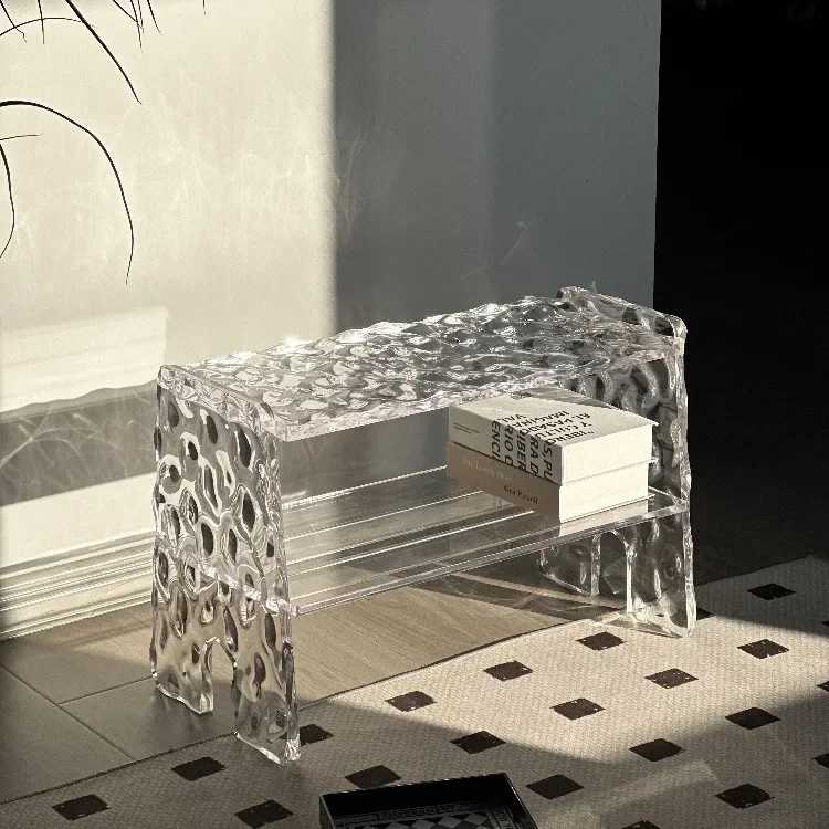 corrugated small stool at  entrance of the living room, modern creative entry, shoe stool at the entrance of the home