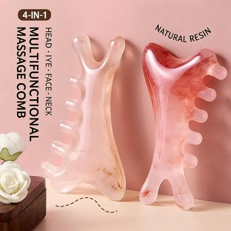 Peigne de massage des méridiens à dents fines, Peigne de massage Gua Sha Petit Dauphin, Peigne de massage corporel relaxant en résine, Outil de massage de la tête