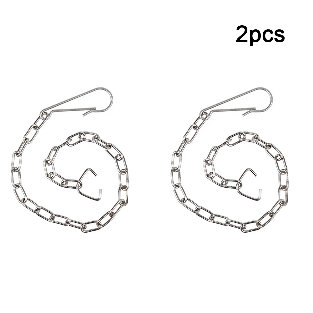 Цепь с перегородкой на конце C-образного кольца, фитинги для унитаза для ванной комнаты, 25 см, 2 шт., серебряные цепи из нержавеющей стали 304, нержавеющая сталь 304