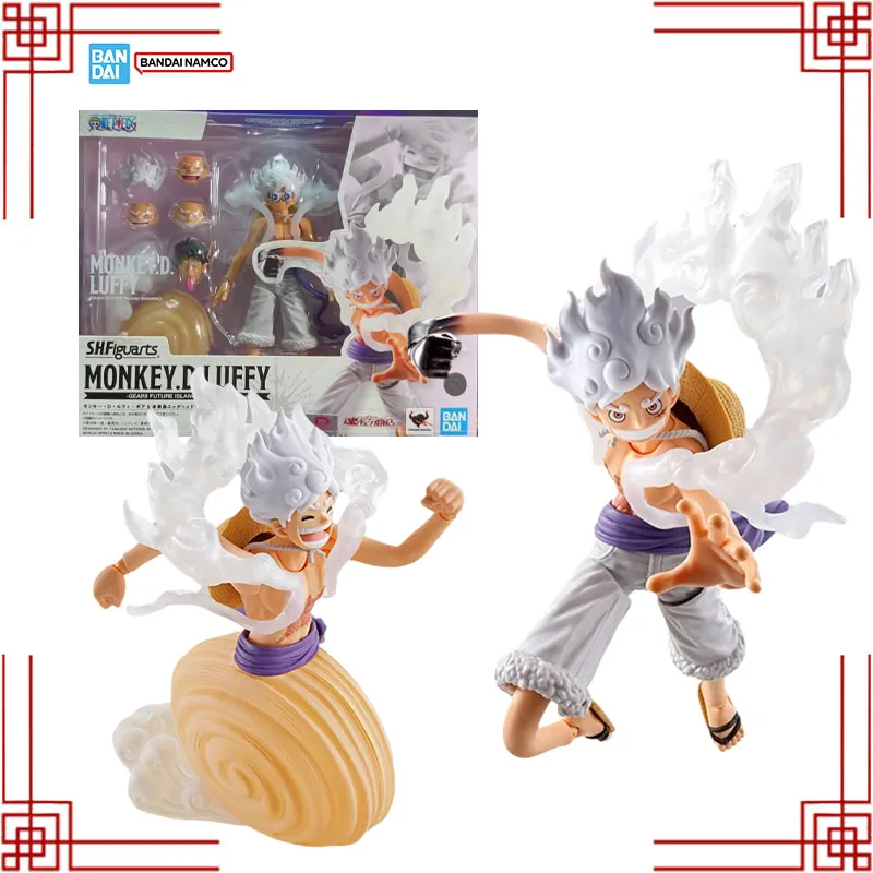 

Bandai One Piece Model Kit Genuine SHF Monkey D Luffy Gear5 Future Island Eggheao Anime Action Figure Collection Finished Model