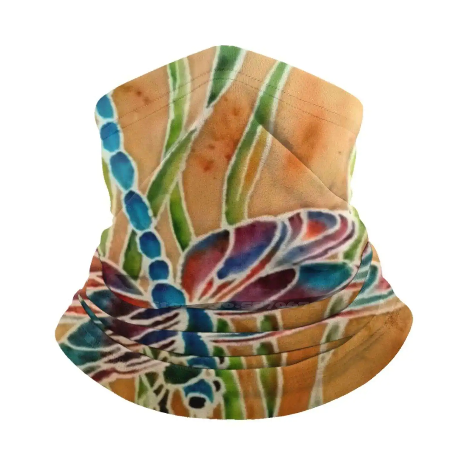 Respirável Sun Cap for Beach Tourism, Batik Em Reeds Batik Bucket Hat, Água Natureza Voa Insetos, Libélula Em Reeds