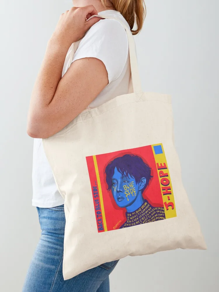 

Blue Side Tote Bag foldable reusable bag Women's shopping bag tote bags cloth bags shopper woman