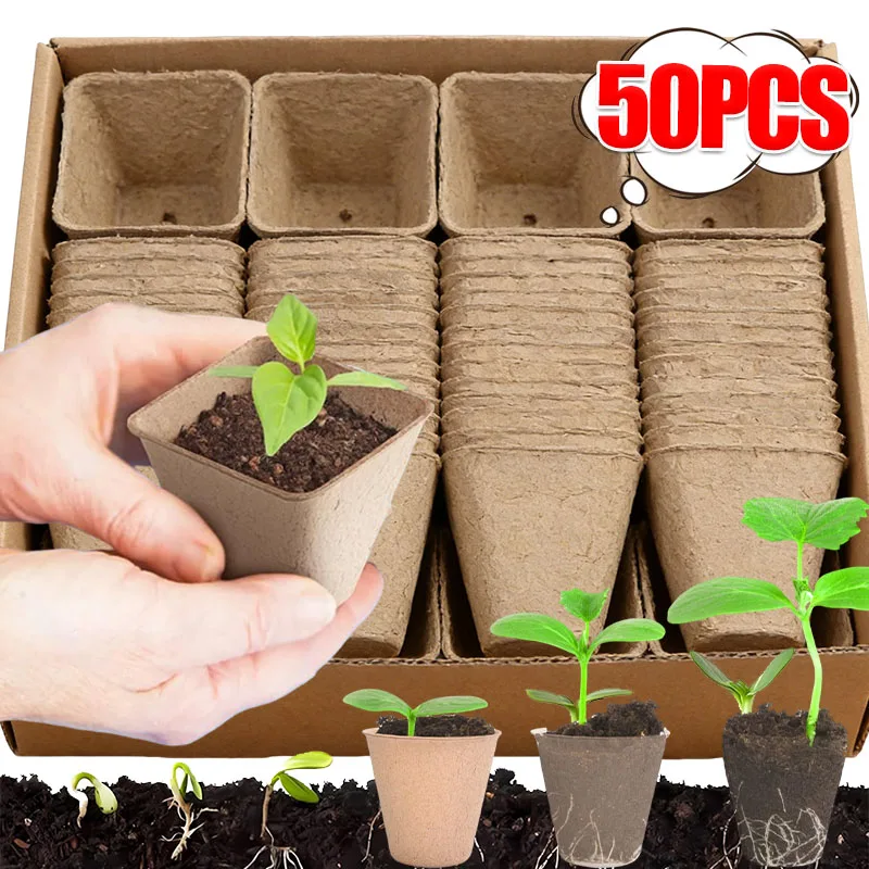 Pots de pépinière biodégradables en papier et tourbe, coupelles de semis respirantes, plateaux de démarrage pour la plantation de légumes et de fleurs, fournitures de jardinage