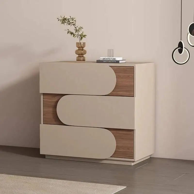 Mobili in stile crema minimalista leggero comodino di lusso camera da letto cassetti moderni comodino portaoggetti laterale salvaspazio