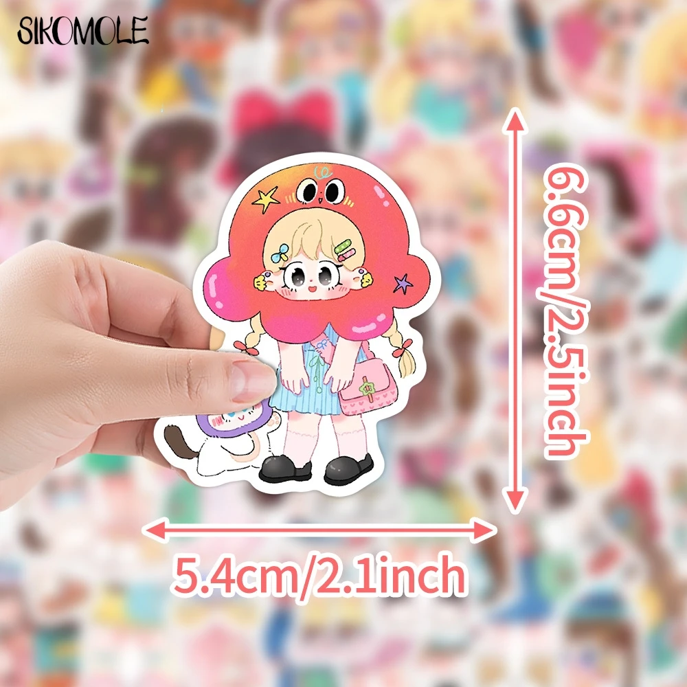 10/50/100 PIÈCES Dessin Animé Japonais Anime Fille Autocollants Tenue Esthétique BRICOLAGE Décoration Bagages Pour Enfants Autocollant Graffiti Autocollant Pack