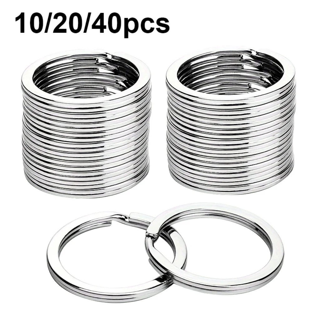 10/20/40 pçs chaveiros divididos, chaveiros em massa, chaveiro plano anel dividido para chaves de carro em casa saco pendurado accessori