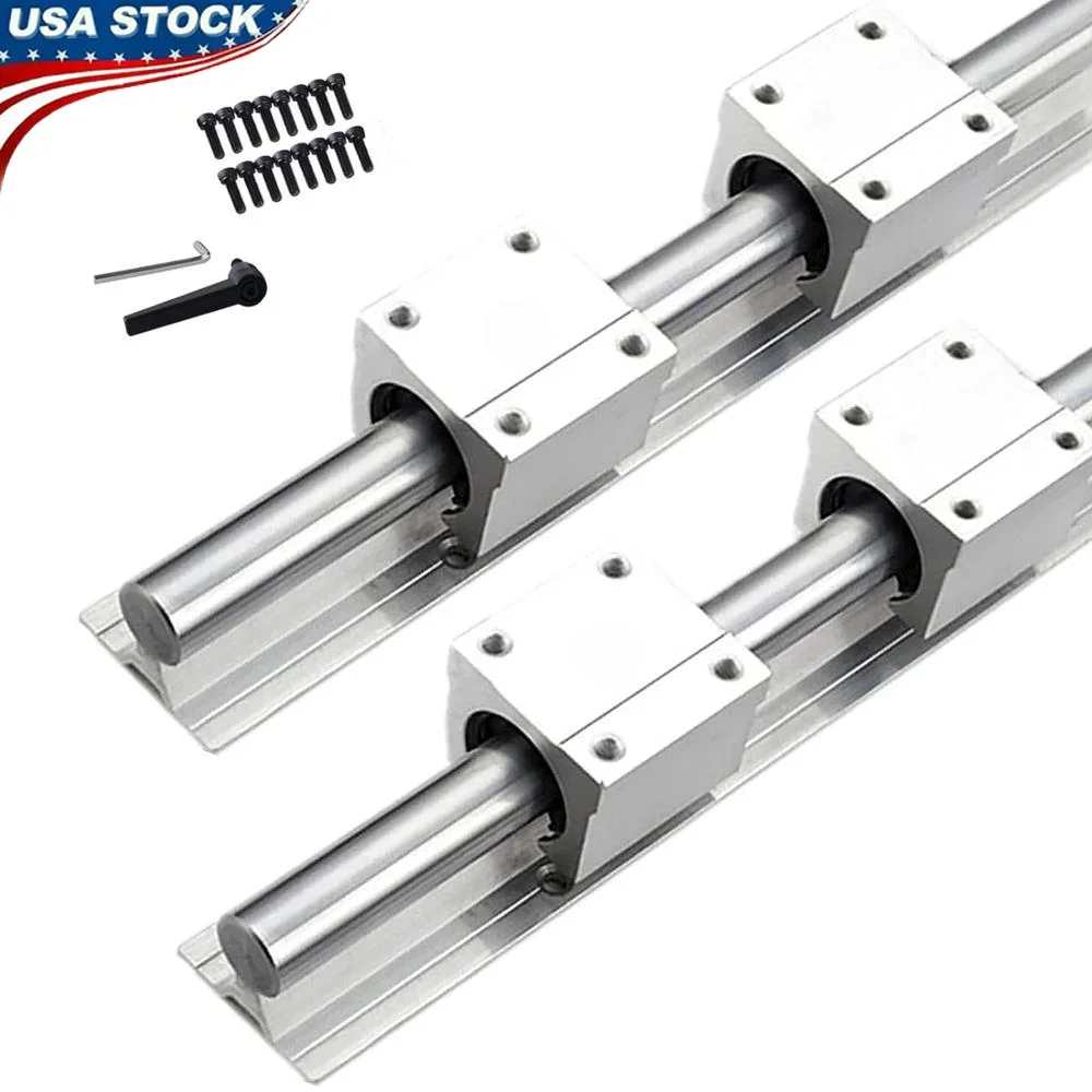 

2Pcs SBR16 Linear Rail 2000mm 4Pcs SBR16UU Slide Bearing Blocks High Precision Industrial CNC Parts DIY Machine Tools