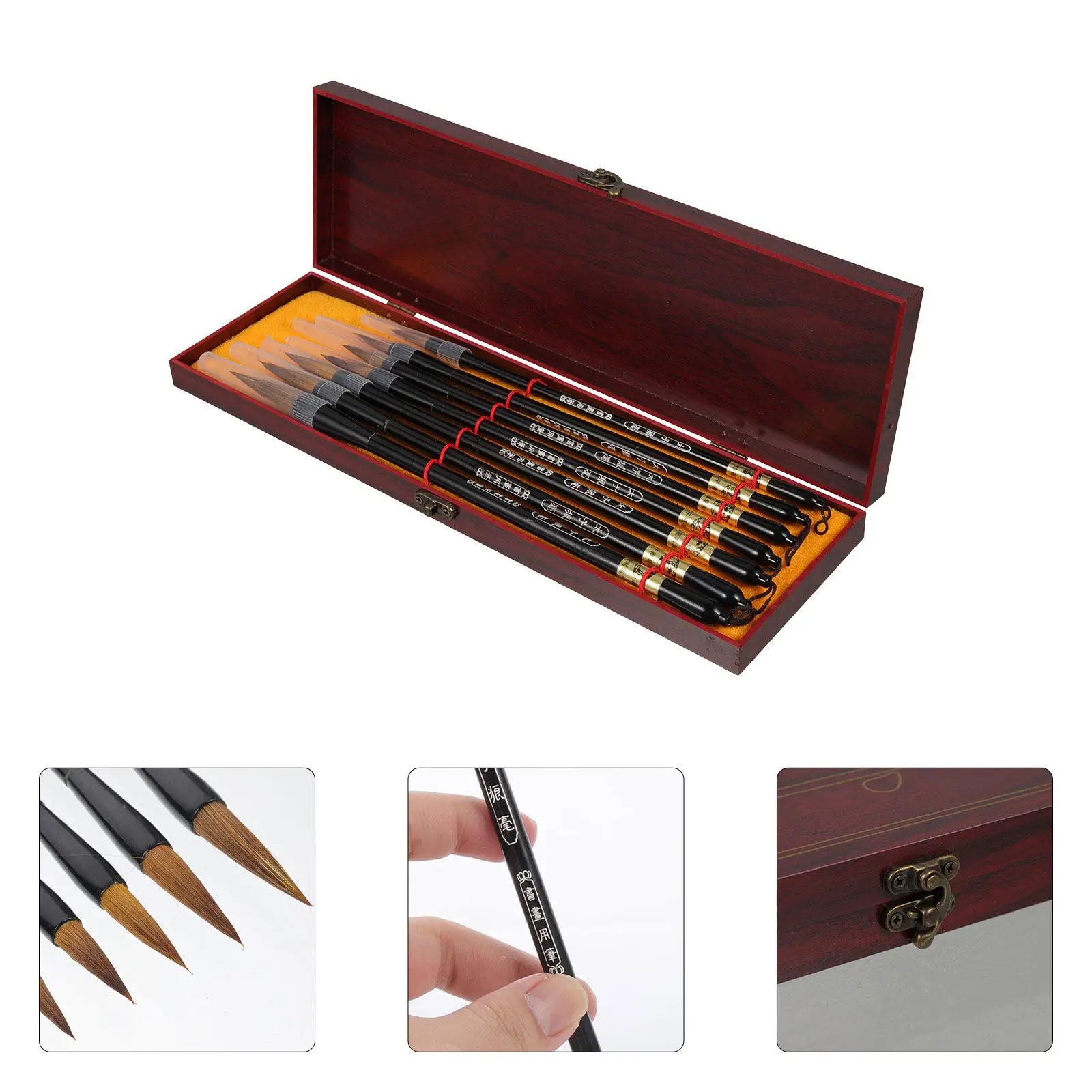 1Set Chinese Calligraphy Brush Pen Set Ergonomic Professional Art Brush Portable Watercolor Paint and Calligraphy