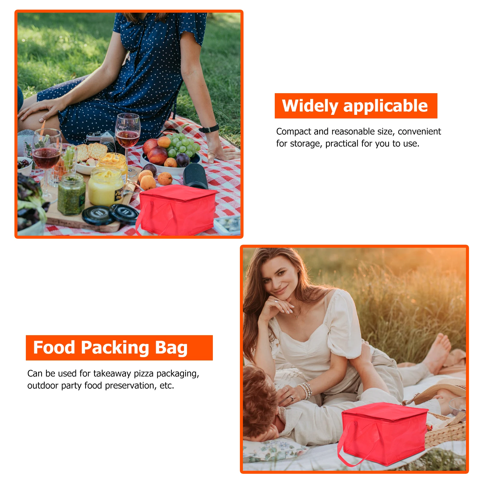 

1Pcs Insulated Food Delivery Bag Durable Heat Preservation Picnic Bag Takeaway Food Packing Storage