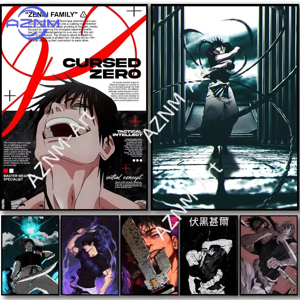 1PC ，Jujutsu Kaisen Fushiguro Toji Poster Living Room Bar Wall art