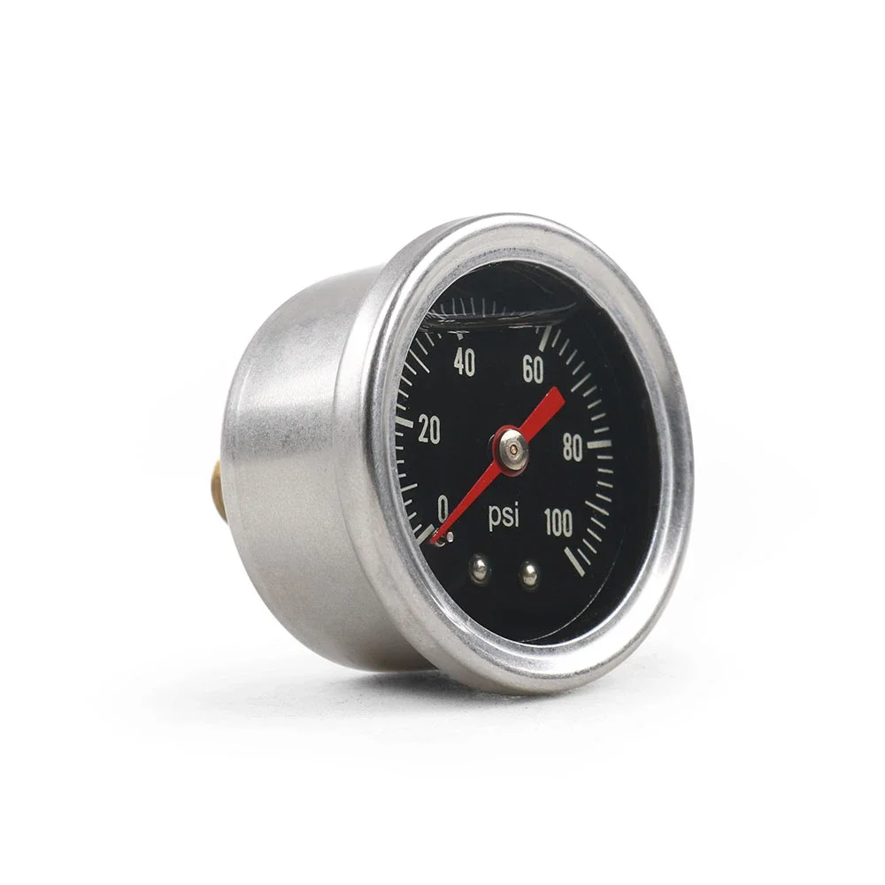 ​ منظم ضغط الوقود العالمي القابل للتعديل باللون الأسود 0-60psi 0-100psi كروم سائل