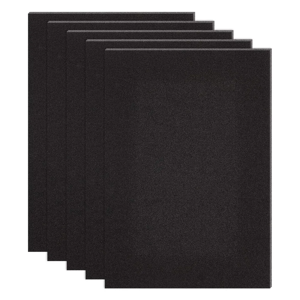 10PCS Self Adhesive Backed Foam Sheet 12x8 Inch Black Nonslip EVA Foam Pad Mat with Adhesive Back for Furniture Door 1.5mm Thick