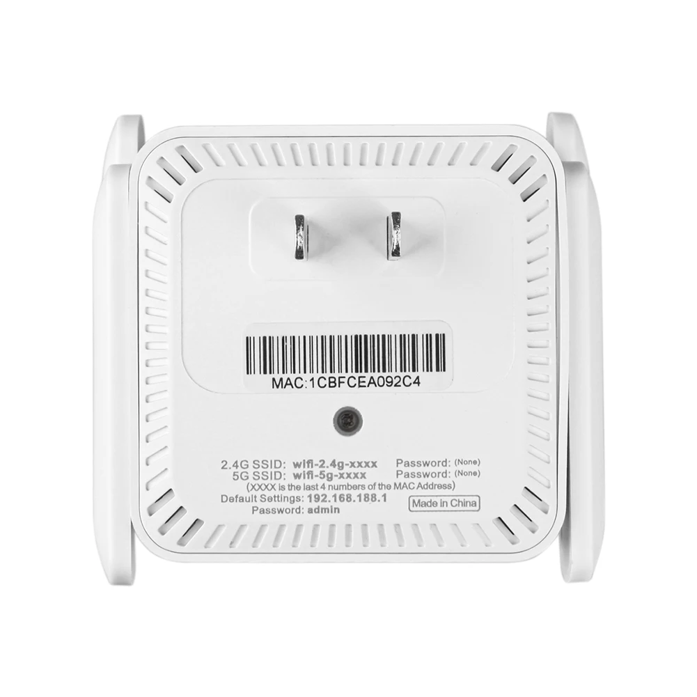 

Усилитель сигнала Wi-Fi 6 (1500 Мбит/с) с портом Ethernet, двухдиапазонный (2.4G/5GHz), 4 антенны 2dBi