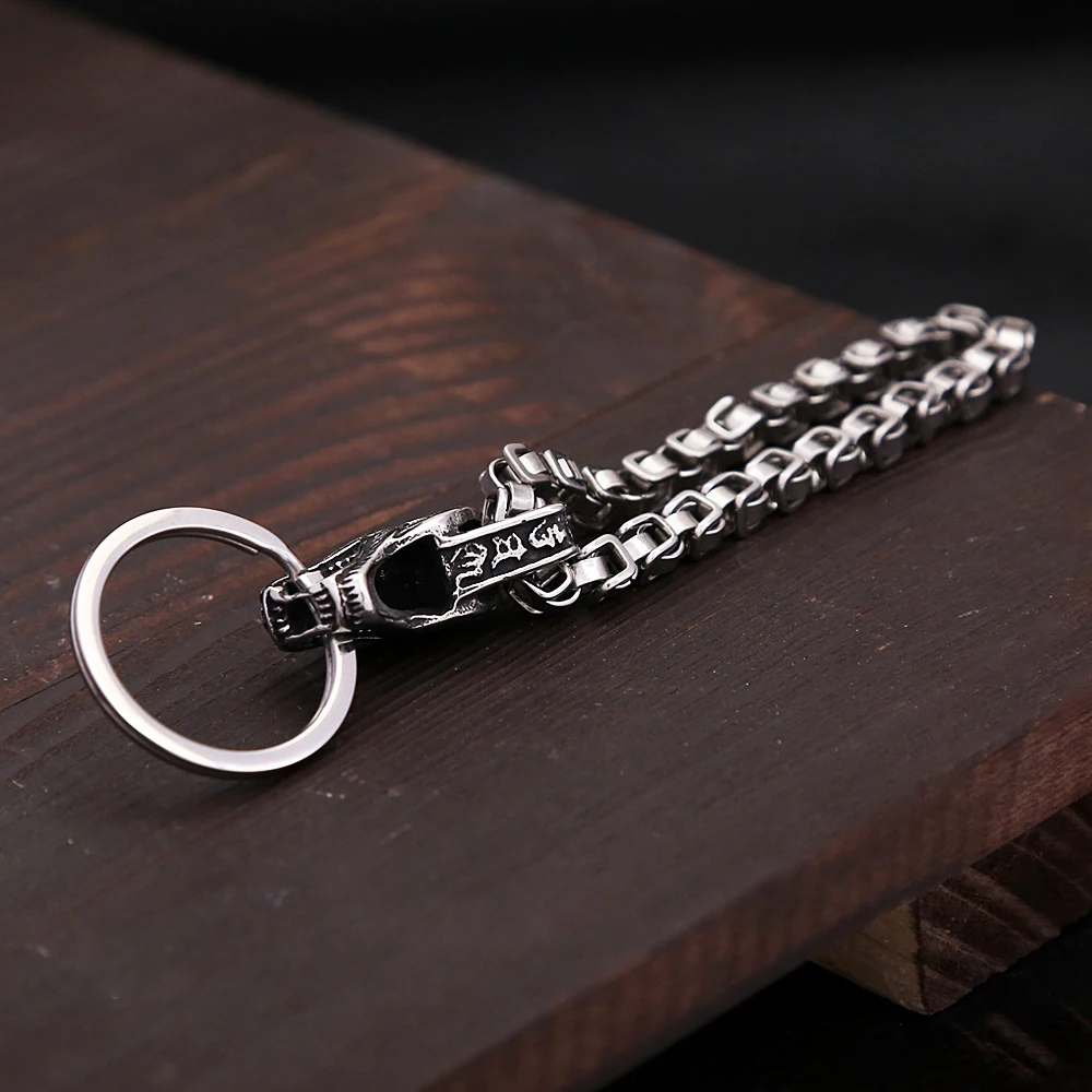 Stainless Steel Dragon Head Keychains For Men Women Punk Fashion Domineering Emperor Chain Animal Car Keychain Jewelry Wholesale