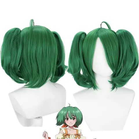 Anime Macross Delta Ranka Lee Cosplay Short Green Heat Resistant Synthetic Hair Wig