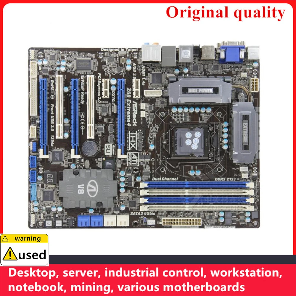 

Used For ASROCK Z68 Extreme4 Motherboards LGA 1155 DDR3 16GB M-ATX For Intel Z68 Overclocking Mainboard SATA III USB3.0