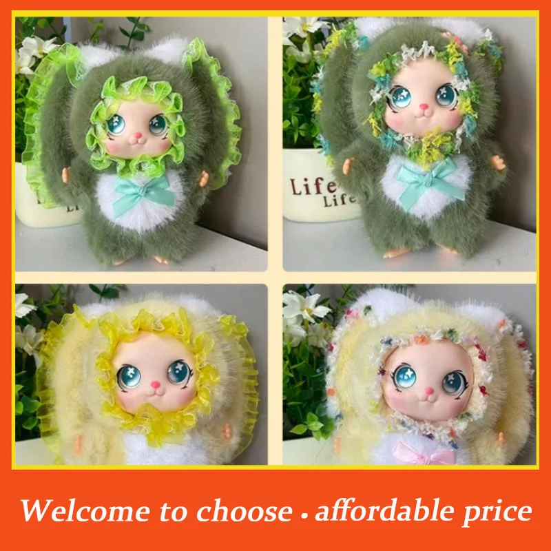 

TH Cute Bowknot Vinyl Face Plush Big Ears Rabbit Doll Pendant Backpack Decoration Gifts