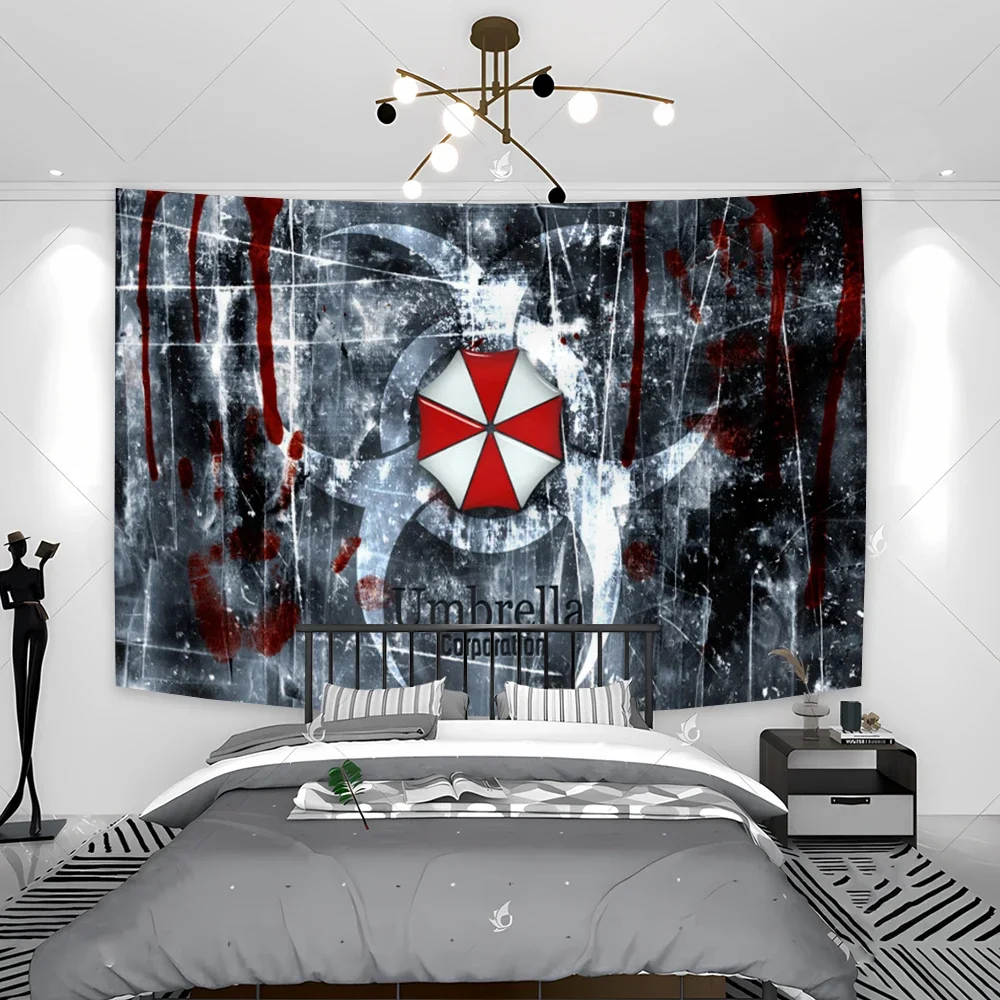 Shooting Game Tapestry Bedroom Art Deco Room Dorm Home Decoration Aesthetics Wall Hung Black Background Cloth