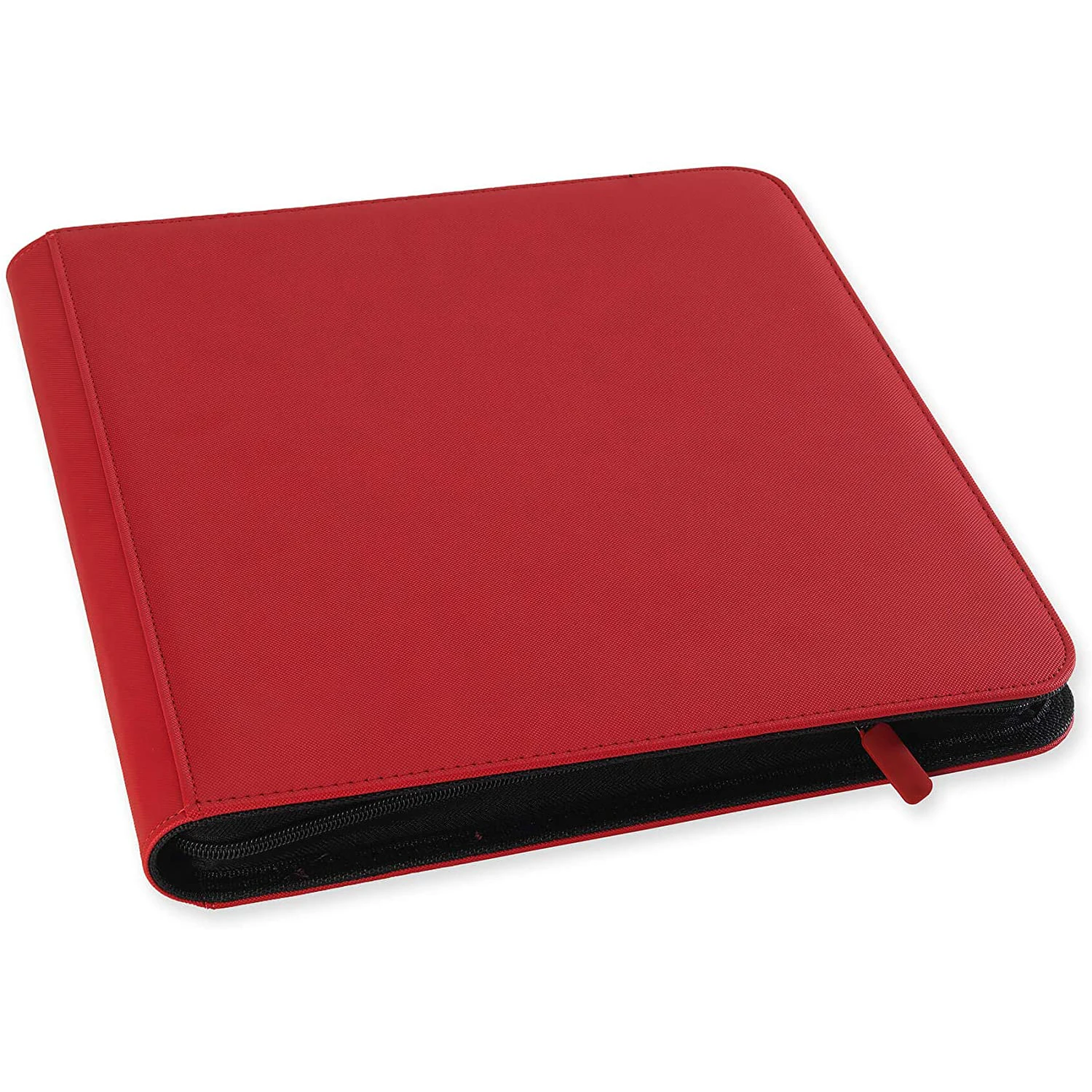 Premium Zip Binder - 12 Pocket Trading Card Album Folder - 480 Side Loading Pocket Binder for TCG MTG PKM YUGIOH (Red)