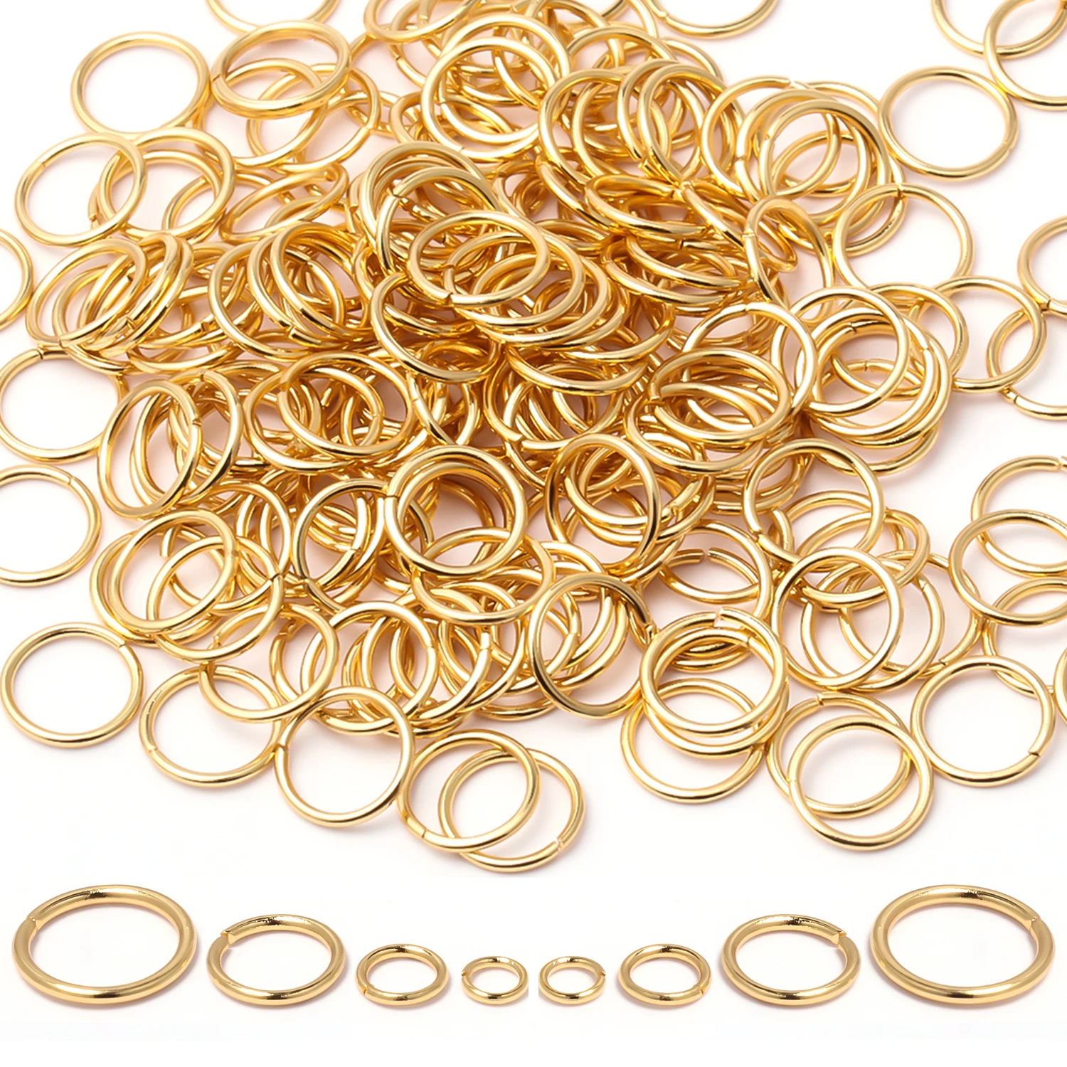 50pcs 100pcs 200pcs Gold Color Stainless Steel Jump Rings Open Split Ring Connectors for Diy Jewelry Making Supplies Wholesale