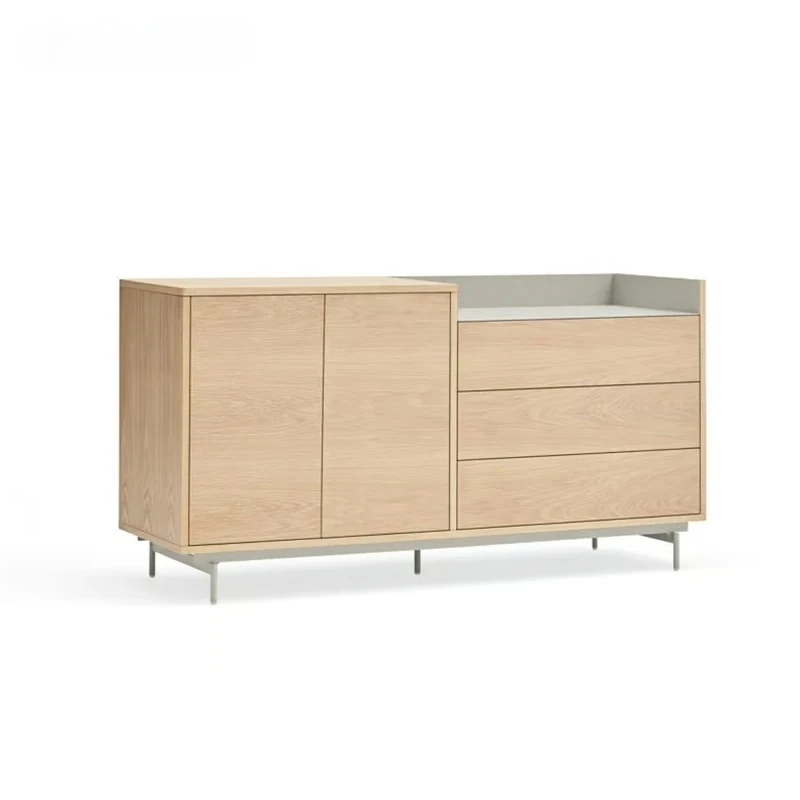 

Modern Minimalist Sideboard Solid Wood Countertop All Solid Wood Sideboard Living Room Storage Cabinet Storage Cabinet