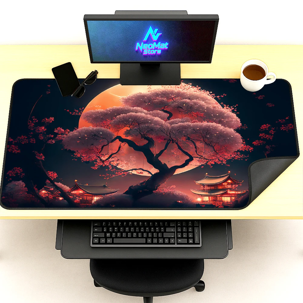 Black Mouse Mat Landscapes Mause Pad Gamer Room Decoration Keyboard Support Protector Desk Accessories Rubber Carpet for Mouse