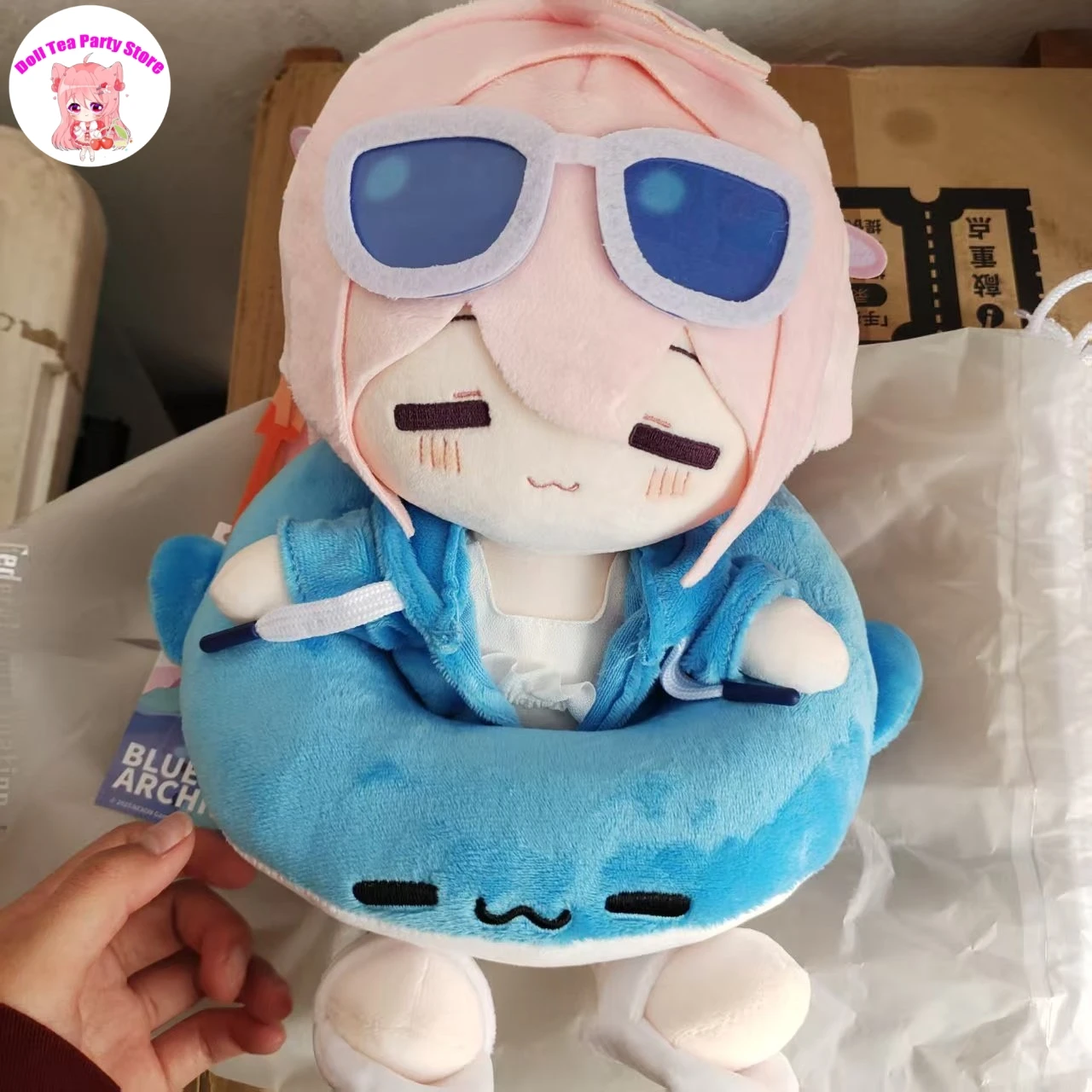 

Плюшевая кукла Таканаши Хосино из Blue Archive, наряд для переодевания, мягкая игрушка из хлопка, оригинальная игрушка из игры, подушка-плюшевик в позе сидячего положения