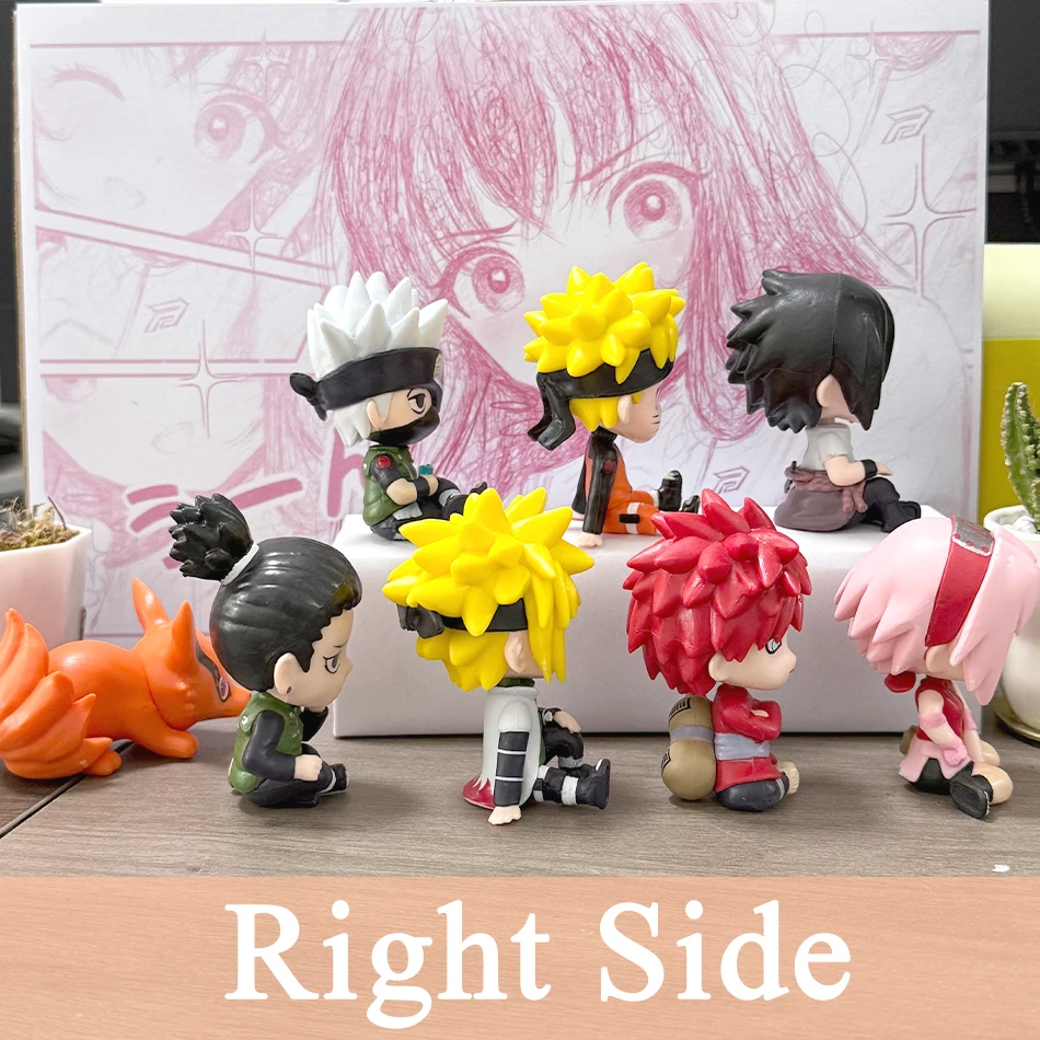 8pcs Set Anime Naruto Figure Kakashi Sasuke Uchiha Itachi Gaara Haruno Sakura Action Figural Q Version PVC Model Kids Toys Gift