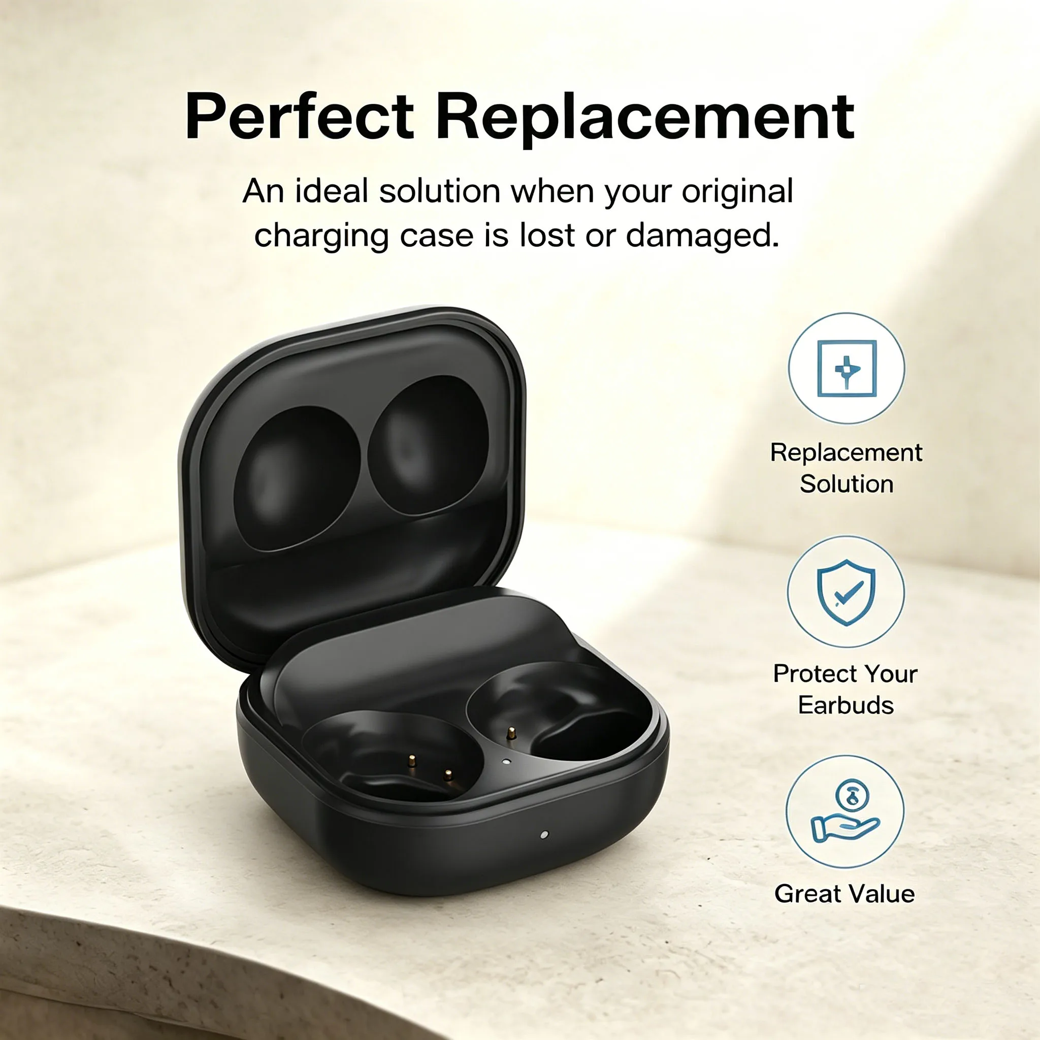 Wireless charging case Suitable for Galaxy Buds 2 SM-R177, 700mAh battery, Type C and wireless charging, LED indicator