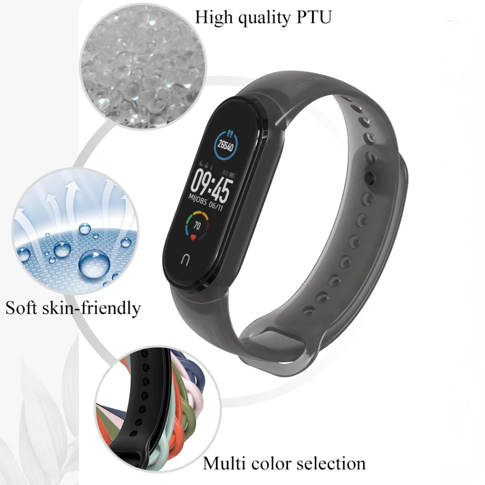 Ремешок силиконовый для Xiaomi Mi Band 7 6 5 4 3, сменный спортивный браслет для Mi Band 6 5 Mi Band 7 4 3