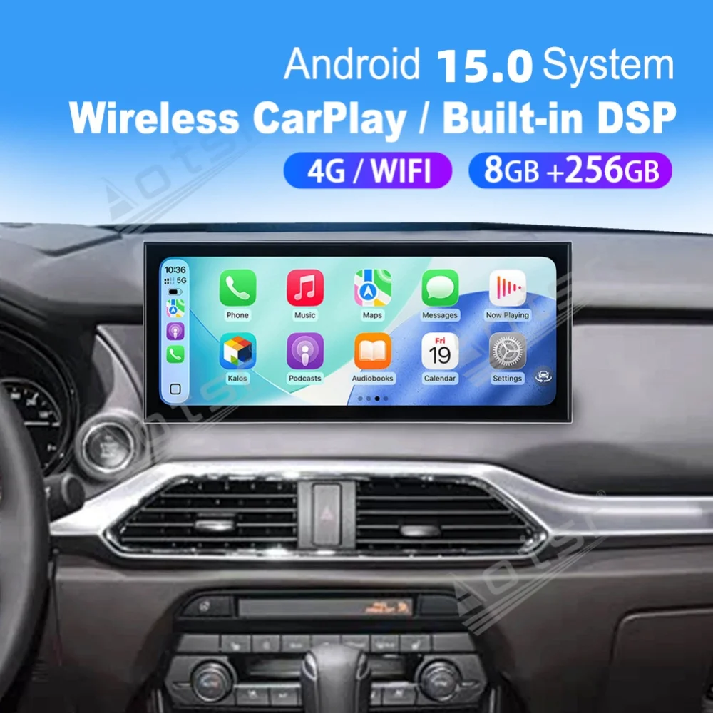 

15,8-дюймовый автомобильный радиоприемник Android 15 Qualcomm с Carplay для Mazda CX-9 2021~2024, мультимедийный проигрыватель, GPS-навигатор, головное устройство