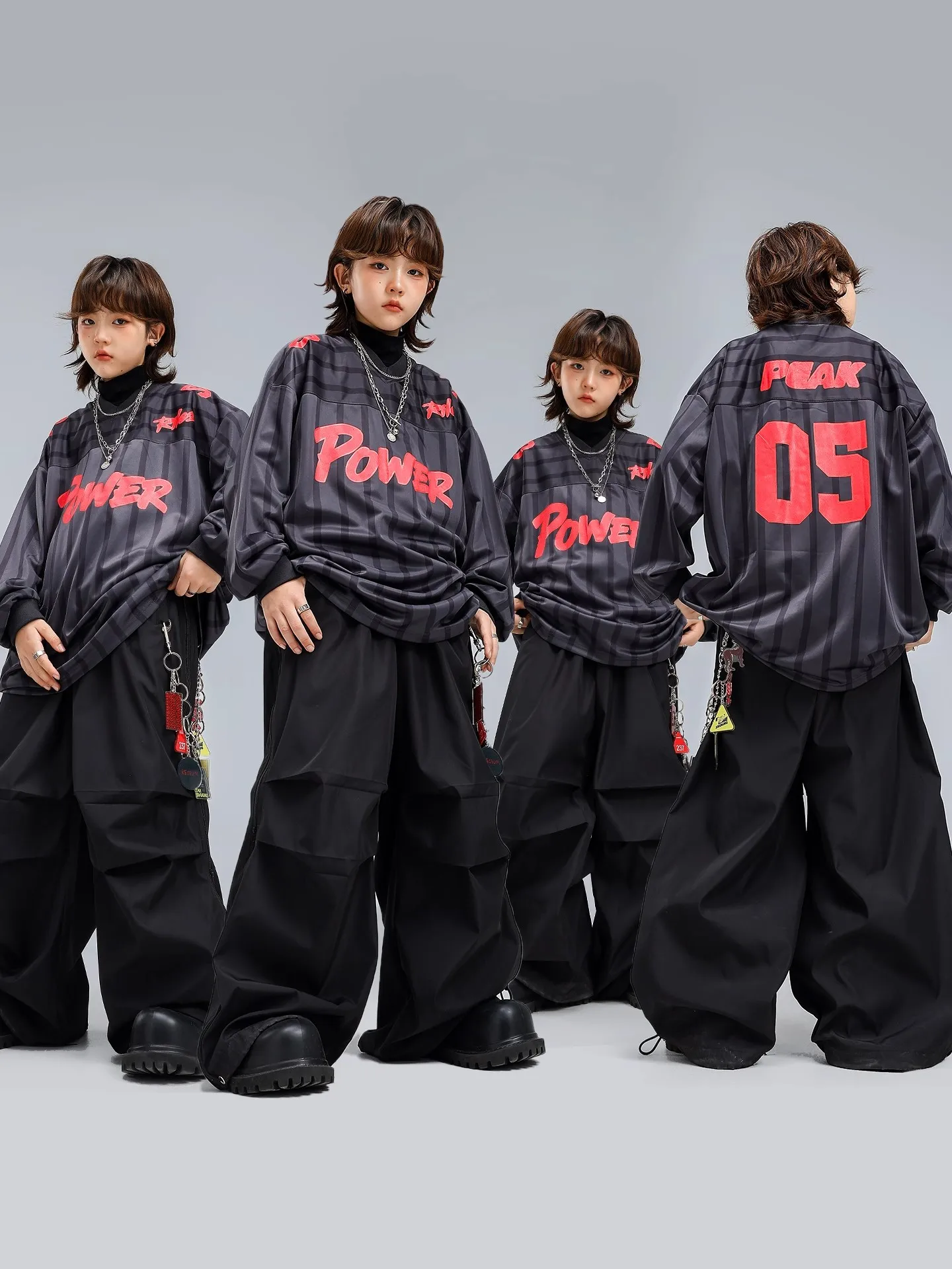 haut-ample-a-manches-longues-pantalon-cargo-vetements-pour-garcons-costumes-de-danse-jazz-hip-hop-tenues-d'entrainement-vetements-de-scene-de-danse-de-rue-dql11915-nouvelle-collection