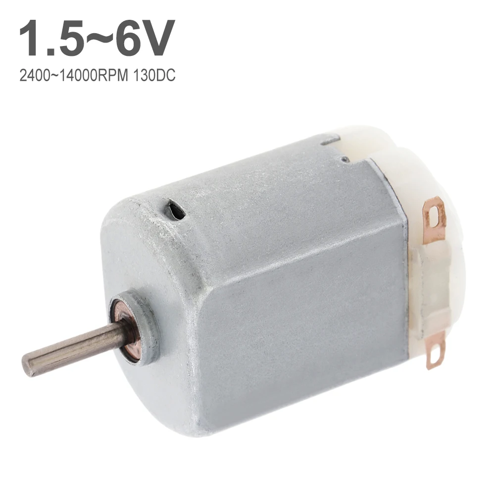Silnik prądu stałego F130 2400 - 14000 obr./min 1,5-6 V 2400-14000 obr./min Mikrosilnik do mini wentylatora / zabawek DIY / urządzeń