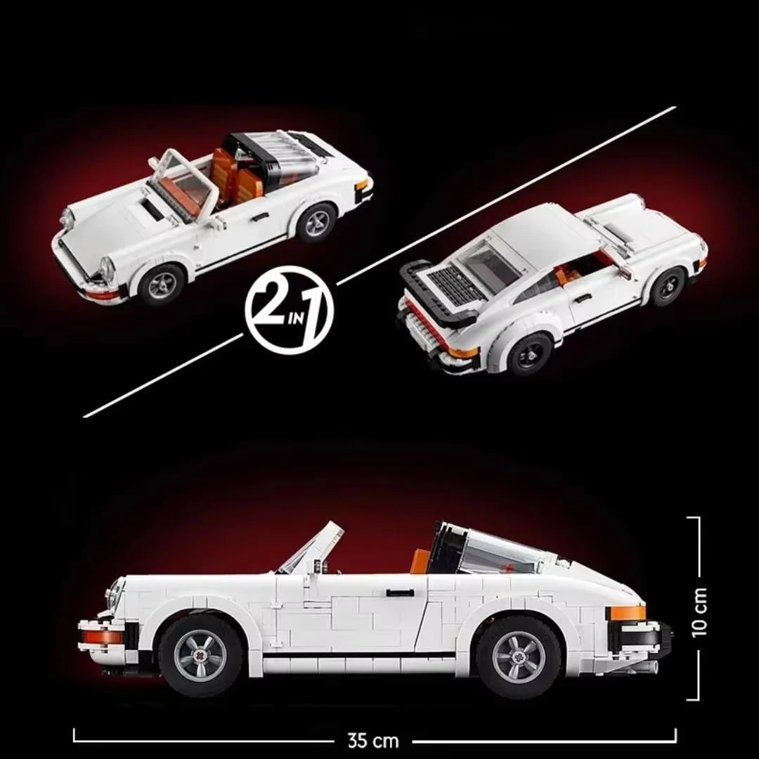 Modelo de coche Retro técnico, 1458 Uds., juego de bloques de construcción, Kit de modelo clásico de carrera 2 en 1 para adultos y adolescentes, juguetes DIY, regalo de Navidad