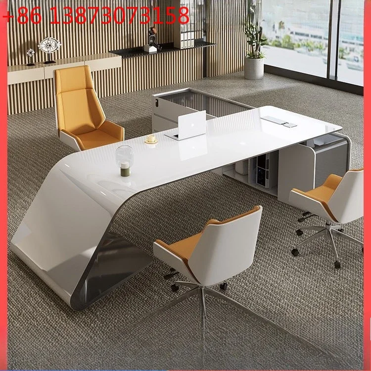 Painted boss table, large class desk,simple modern manager, supervisor desk and chair combination computer desk