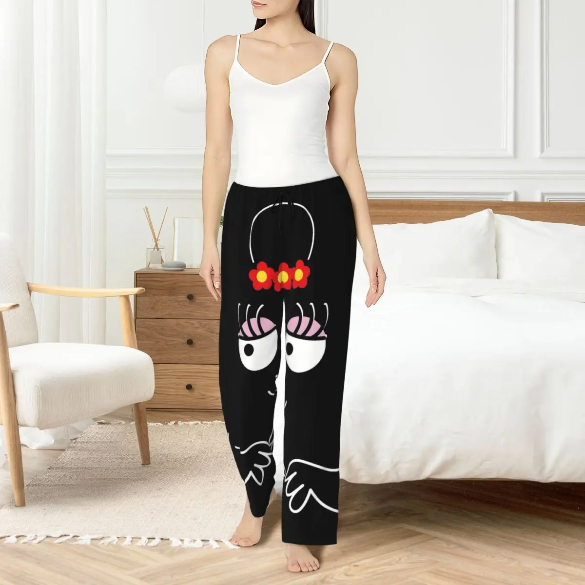 

Пользовательские забавные мультяшные обои Barbapapa, пижамные штаны, женские эластичные пижамы для сна с карманами