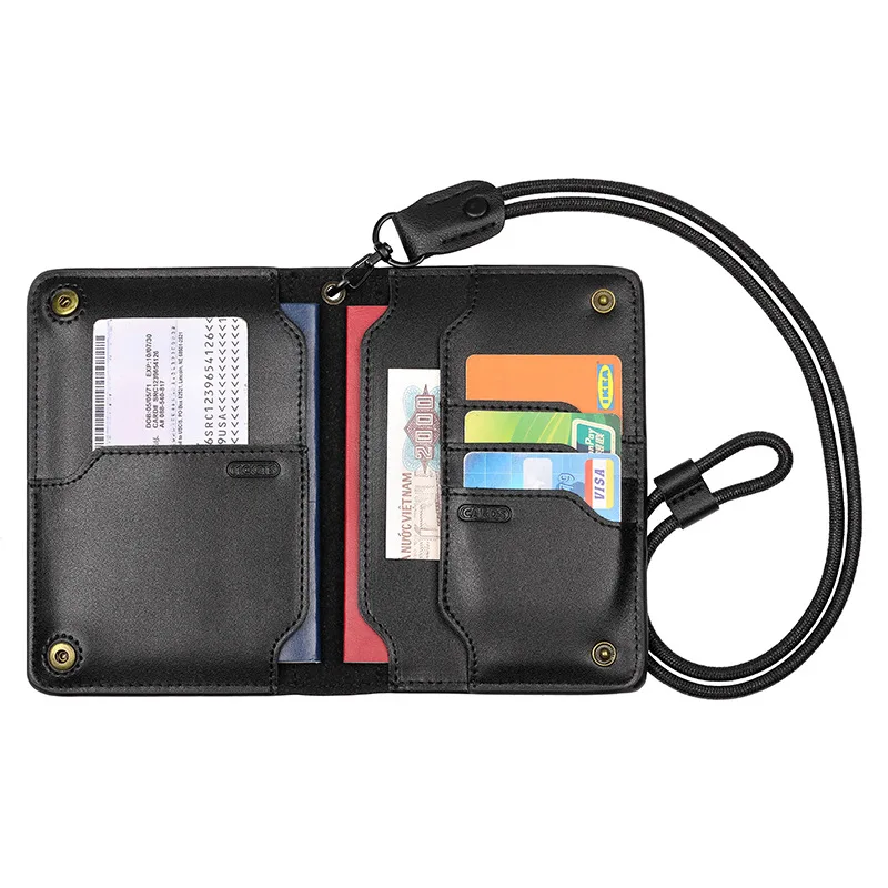 

Travel and Business Trip Leather Multifunctional Anti-theft Passport Bag, Documents, Bank Cards, Airline Tickets Storage Clip