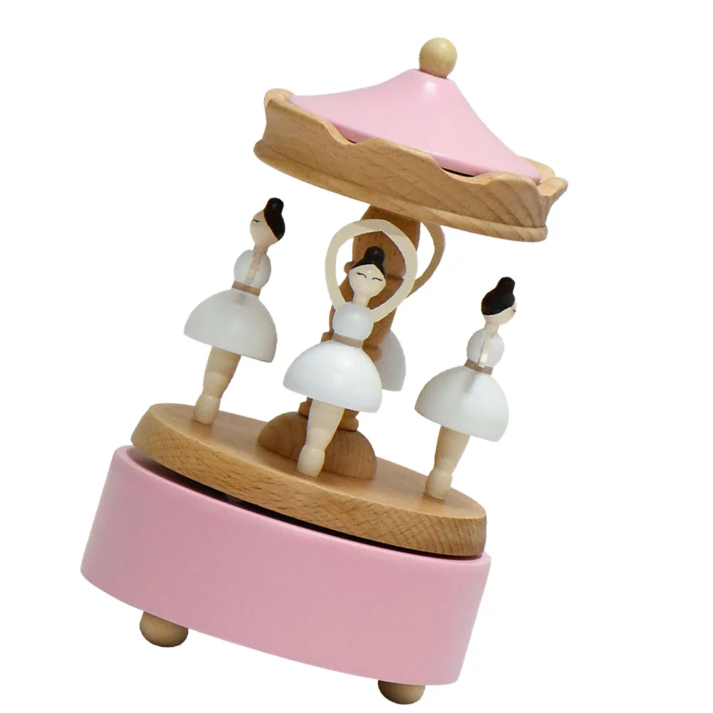 

Charming Wooden Rotating Ballerina Music Box No Batteries Required Perfect Romantic Present for Women Ballet Lovers
