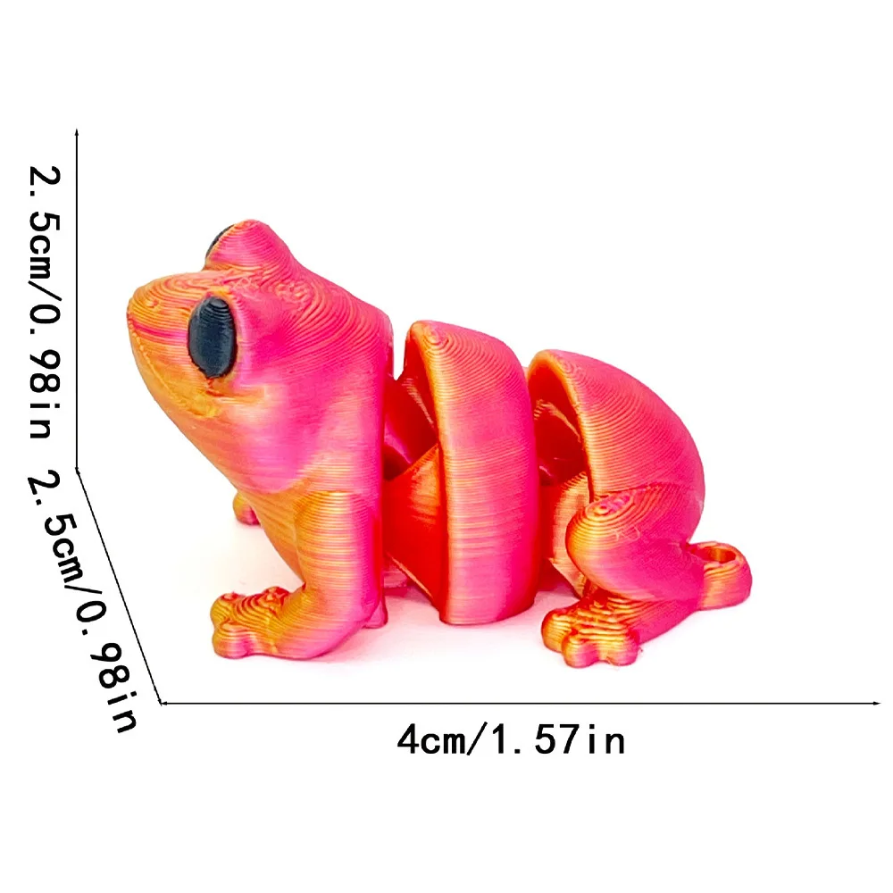 Figurines d'animaux de grenouilles imprimées en 3D, modèle multi-joint mobile, ornement décoratif, créativité de bureau, nouveauté, jouets cadeaux pour enfants