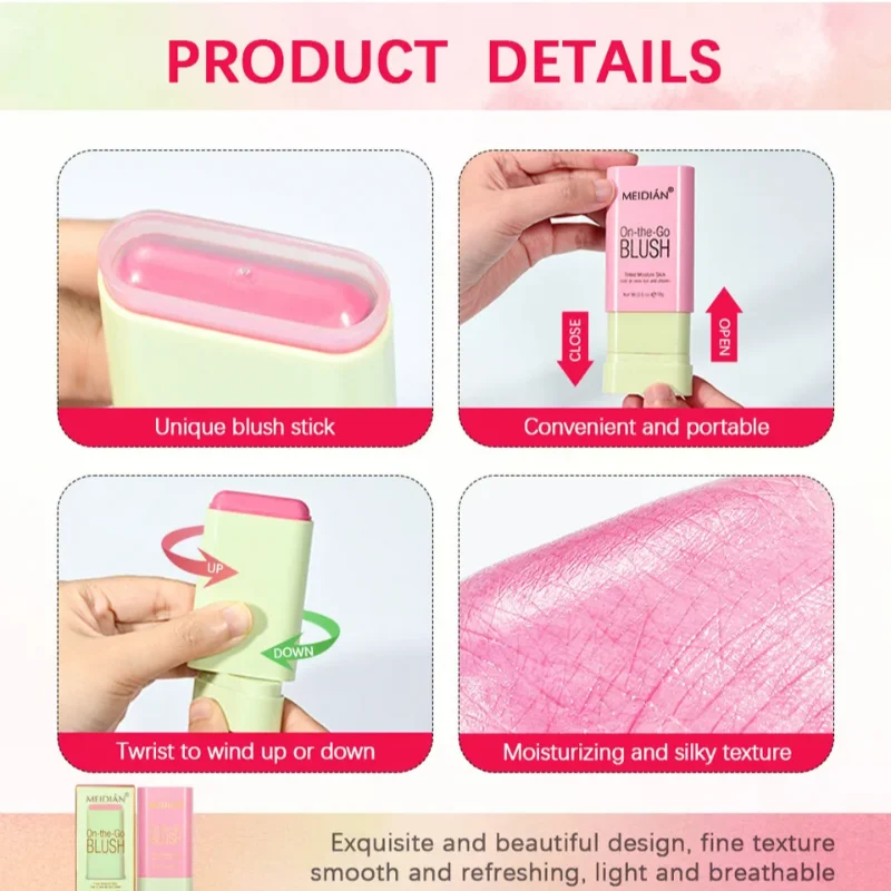 الخد الشفاه تينت والشفاه سطع كريم برونزر تسليط الضوء على عصا ، ملون ، Moistured ، أحمر الخدود ، عيون ، تسليط الضوء على كونتور ، ماكياج ، 3 في 1