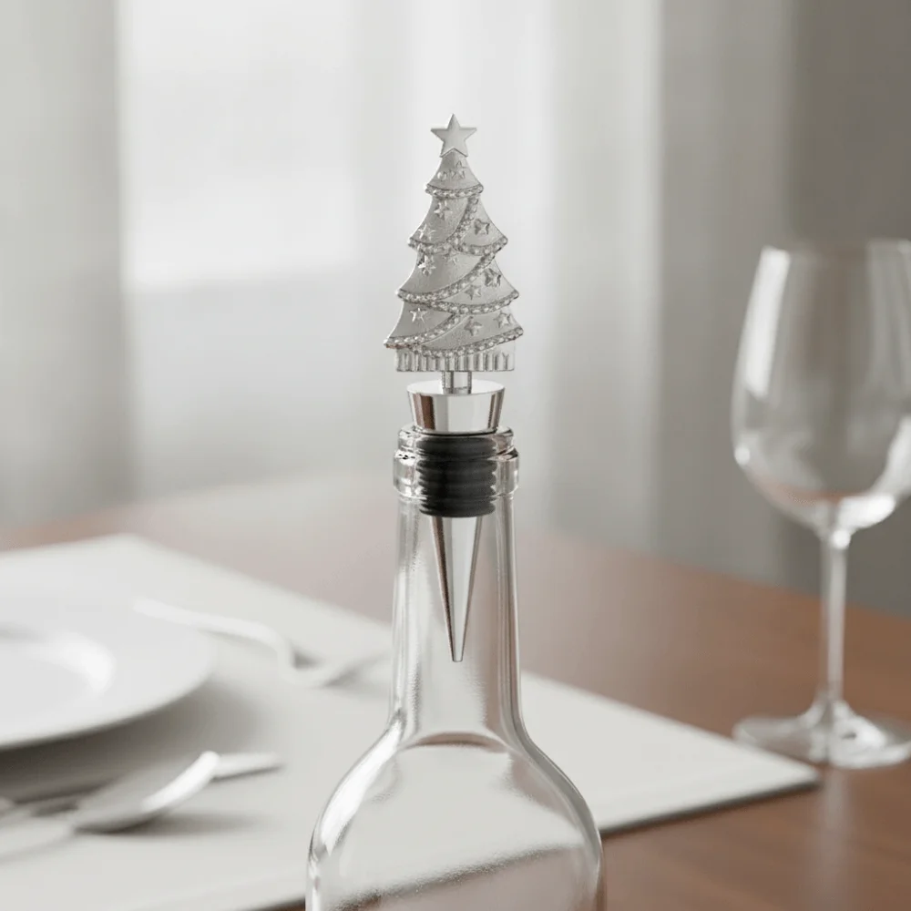 Deer Snowflake Tree Shape Christmas Wine Stopper Sealed Gold/Silver Wine Bottle Sealer Zinc Alloy Decorative Wine Preserver Cap